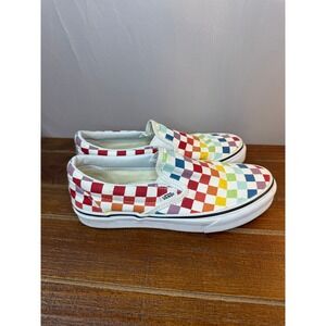 Vans Slip-On Checkerboard Rainbow Sneakers - Multicolor